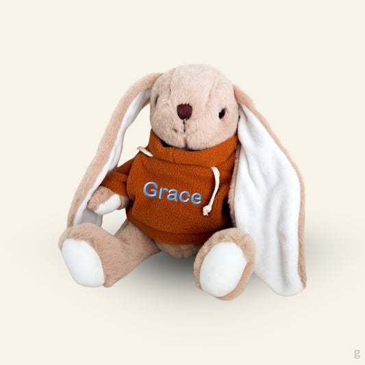 Name Embroidery Bunny Soft Toy – Personalized Hoodie