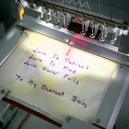 Custom Embroidered Handwritten Note Keepsake