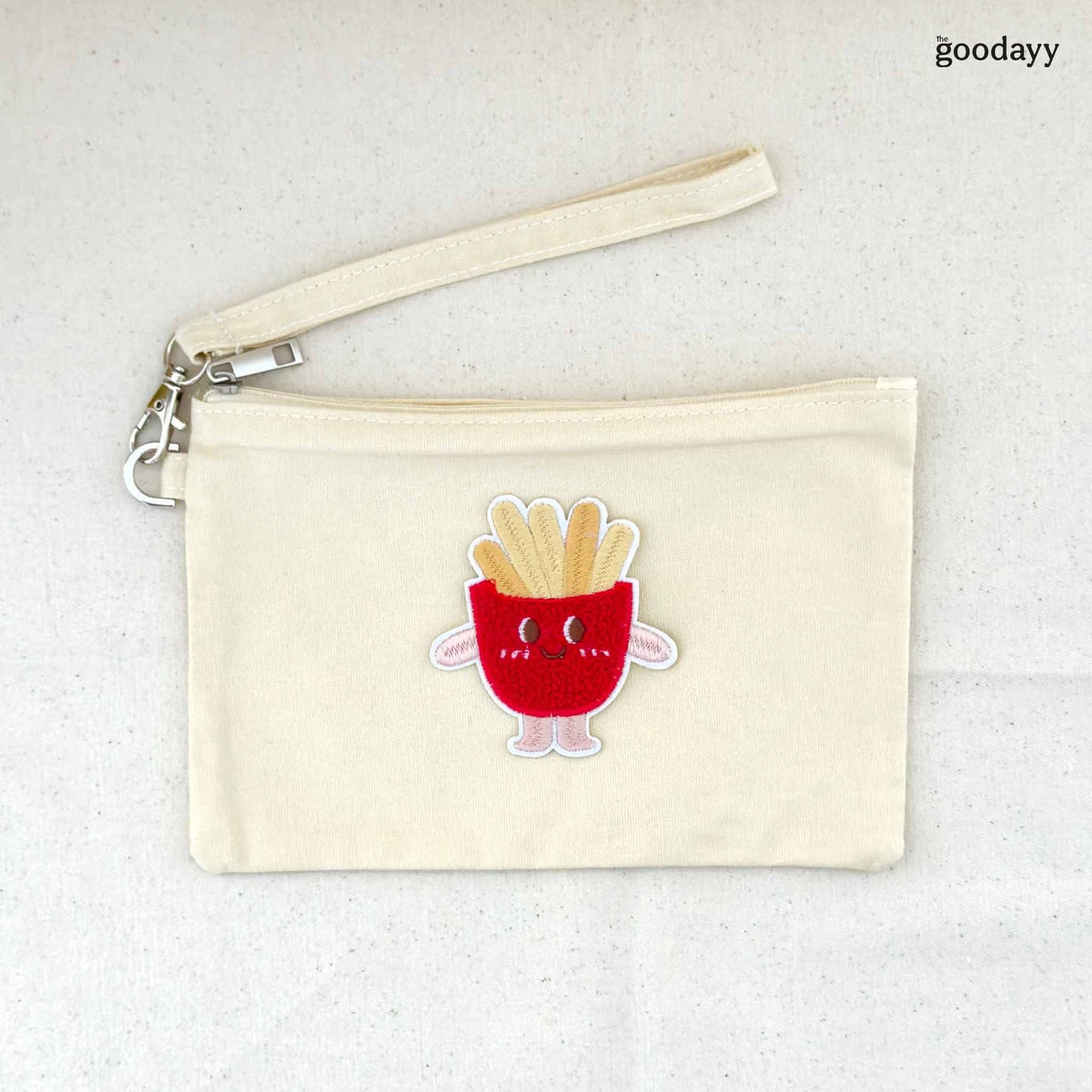 The Goodayy White Pouch With Embroidery Patches Customization