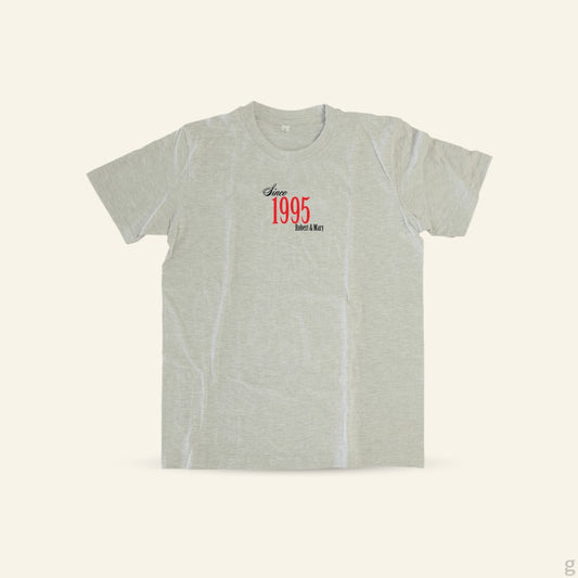 Brick Bond T‑Shirt – Custom Year Edition (White & Ash Grey)