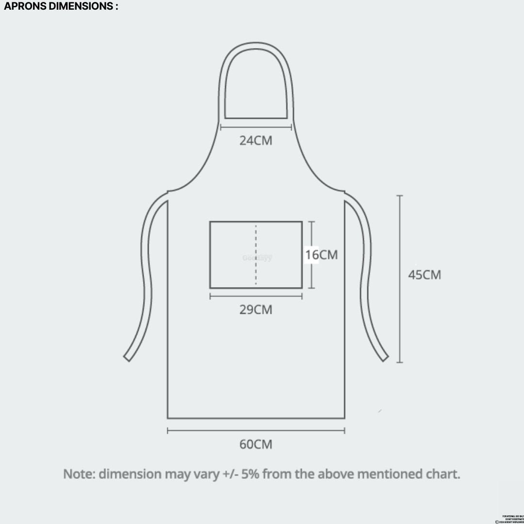 Embroidery Apron size and pocket Dimensions