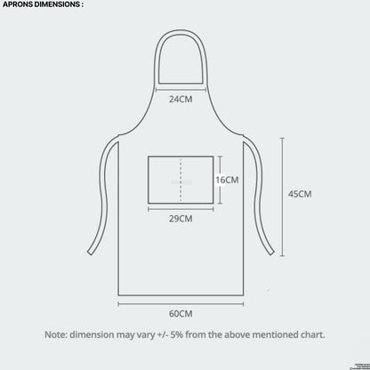 Embroidery Apron size and pocket Dimensions