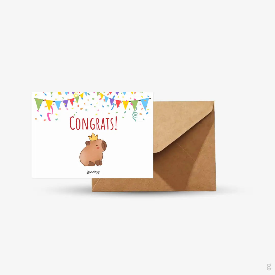 Congrats Capybara Greeting Card