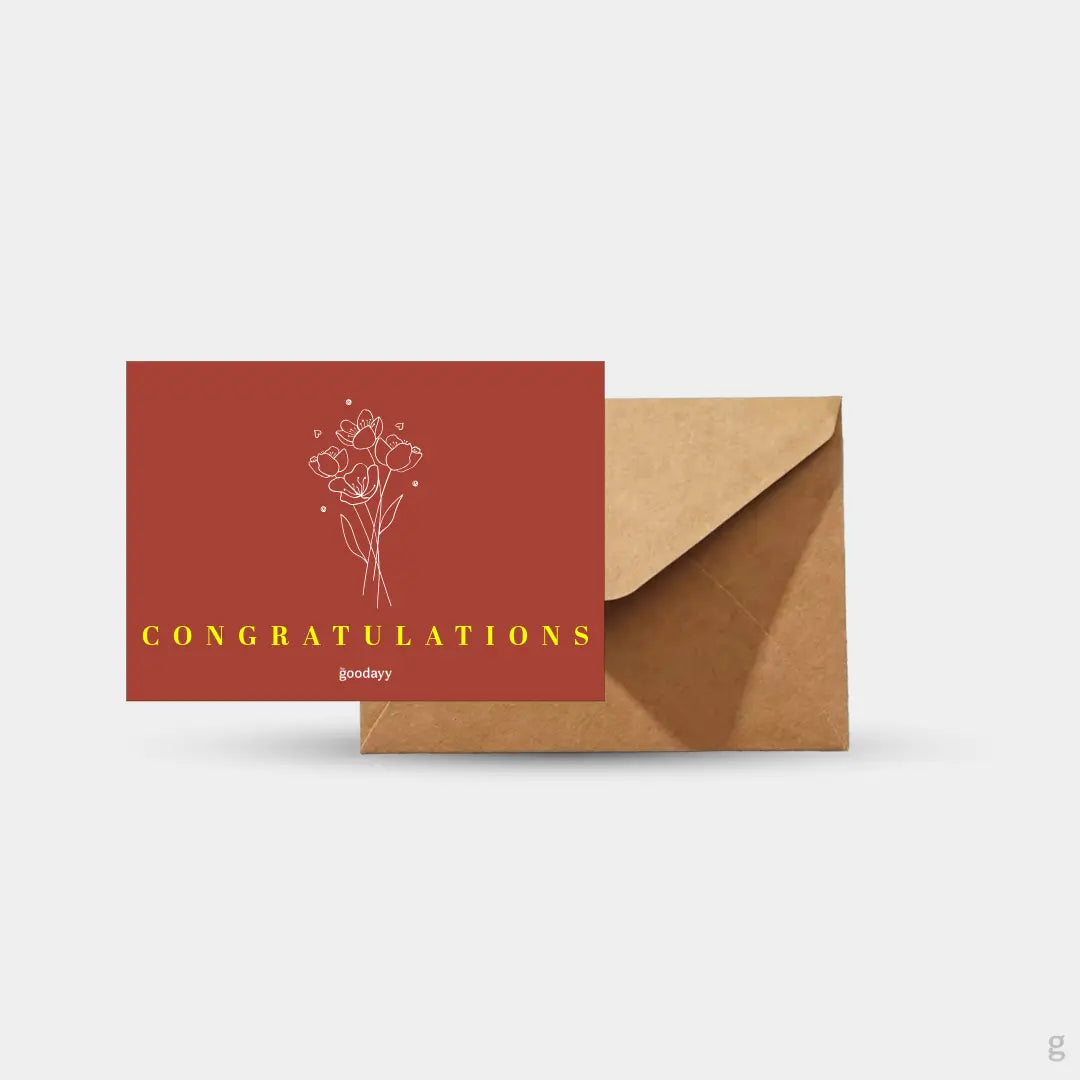 Congrats with Flower Greeting Card