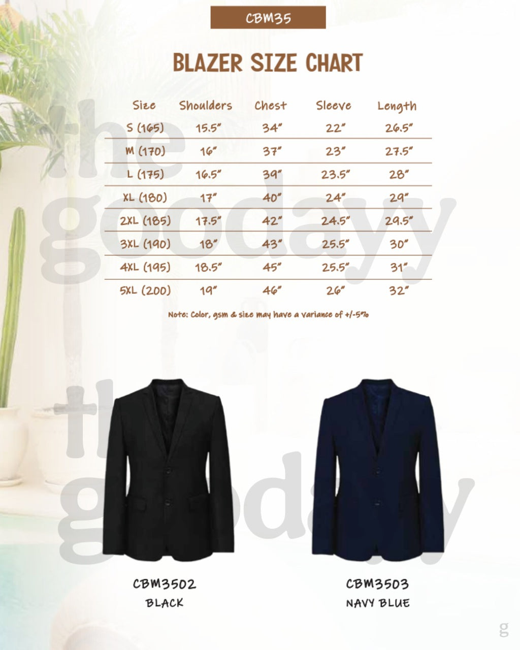 CBM35 2 Button Fitted Blazer (Male Cutting)