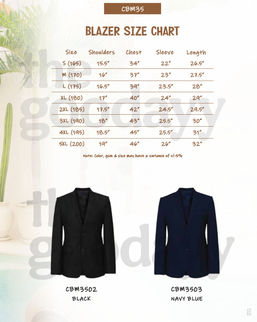 CBM35 2 Button Fitted Blazer (Male Cutting)