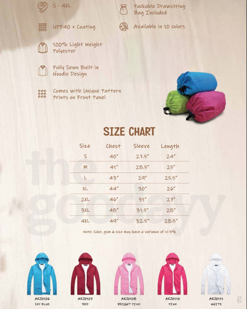 AKJ01 Light Weight Jacket In A Bag