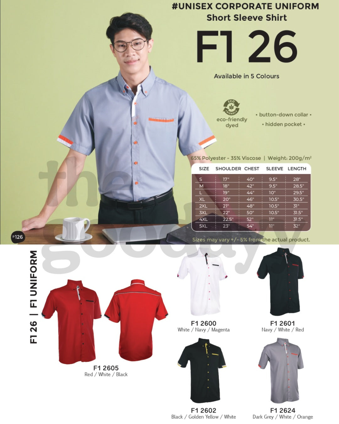F126 Corporate Uniform Short Sleeve Shirt