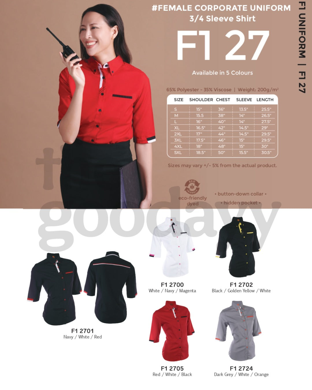 F126 Corporate Uniform Short Sleeve Shirt