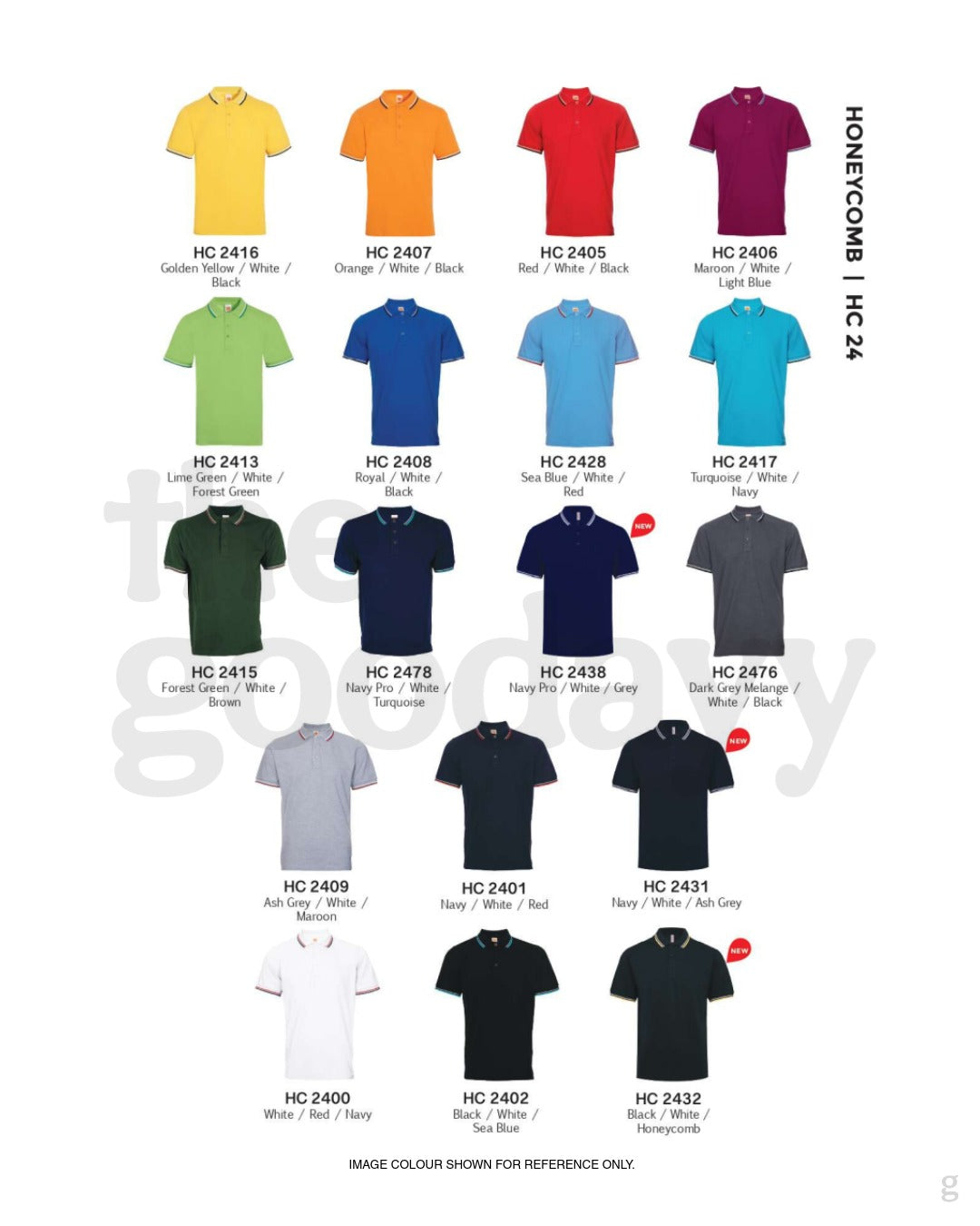 HC24 Honeycomb CVC Short Sleeve Tipped Collar & Cuff Polo
