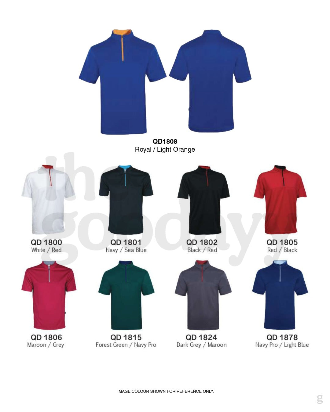 QD18 Quick Dry Short Sleeve Mandarin Collar Zip Polo