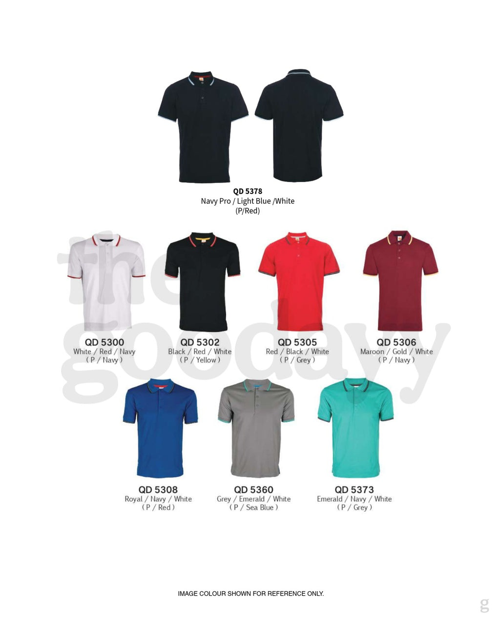 QD53 Quick Dry CVC Short Sleeve Tipped Collar & Cuff Polo