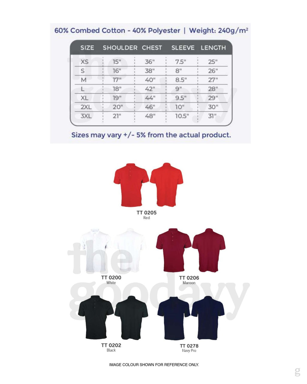 TT02 Premium Combed Cotton Short Sleeve Polo