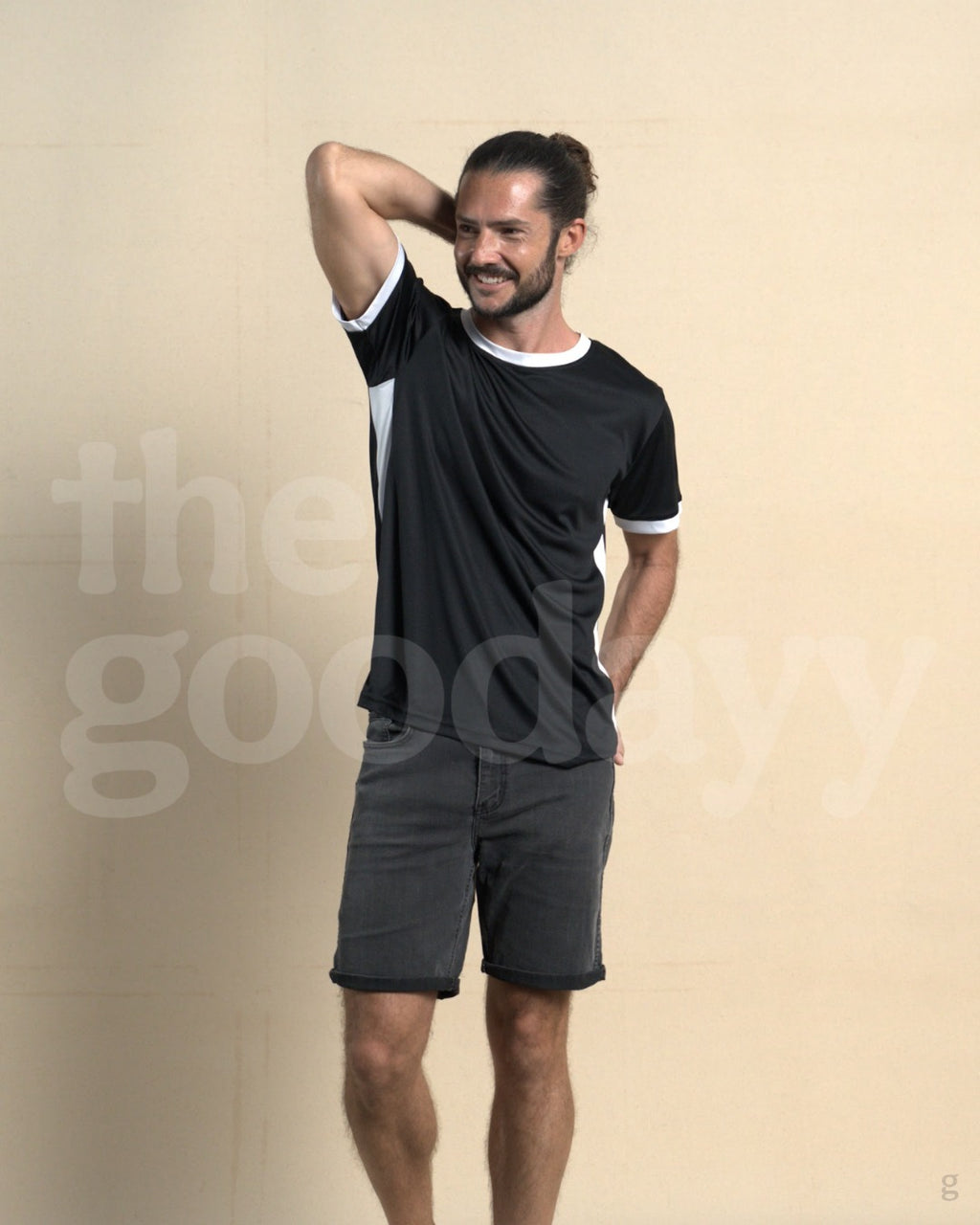 UDF07 Quick-Dry Short Sleeve Contrast Side Panel T-Shirt