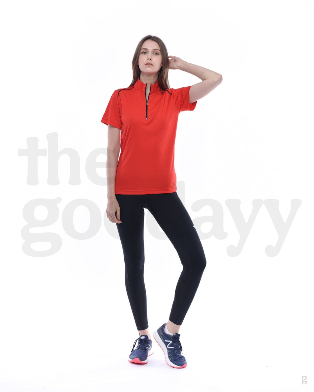 UDF20 Quick-Dry Short Sleeve Mandarin Collar Zip Polo