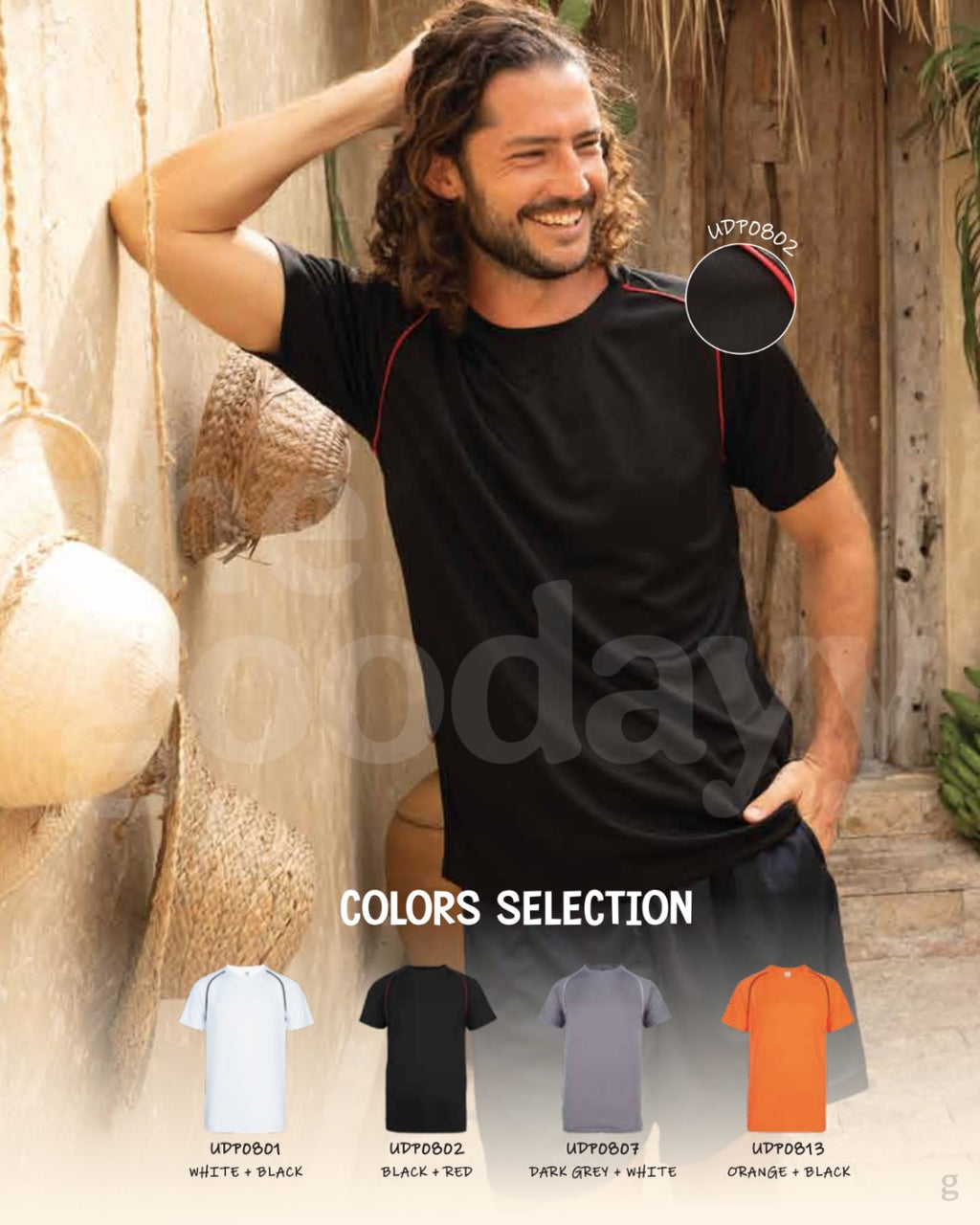 UDP08 Quick-Dry Short Sleeve Contrast VOV Piping T-Shirt