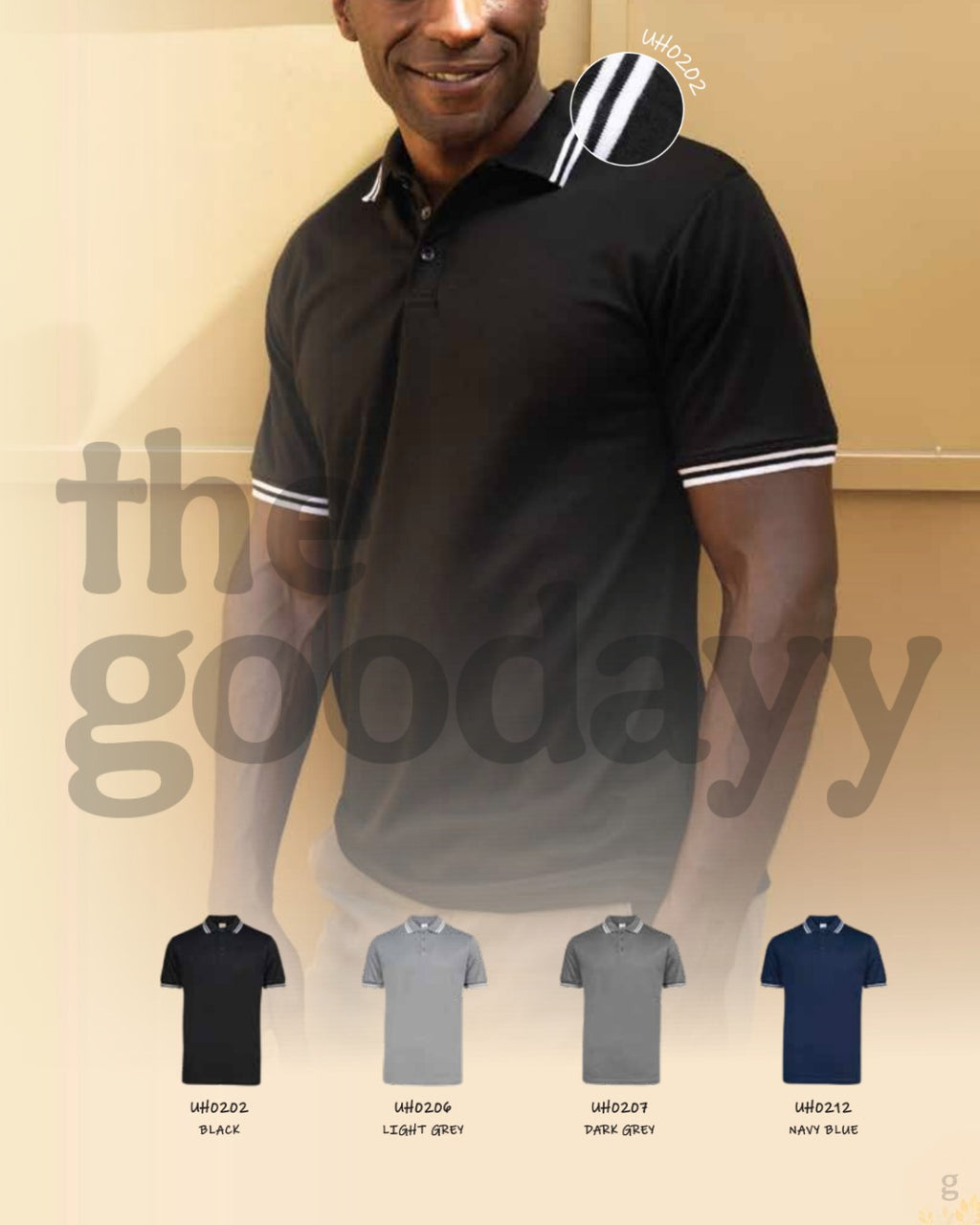 UH02 Double Pique CVC Short Sleeve Twin Tipped Polo