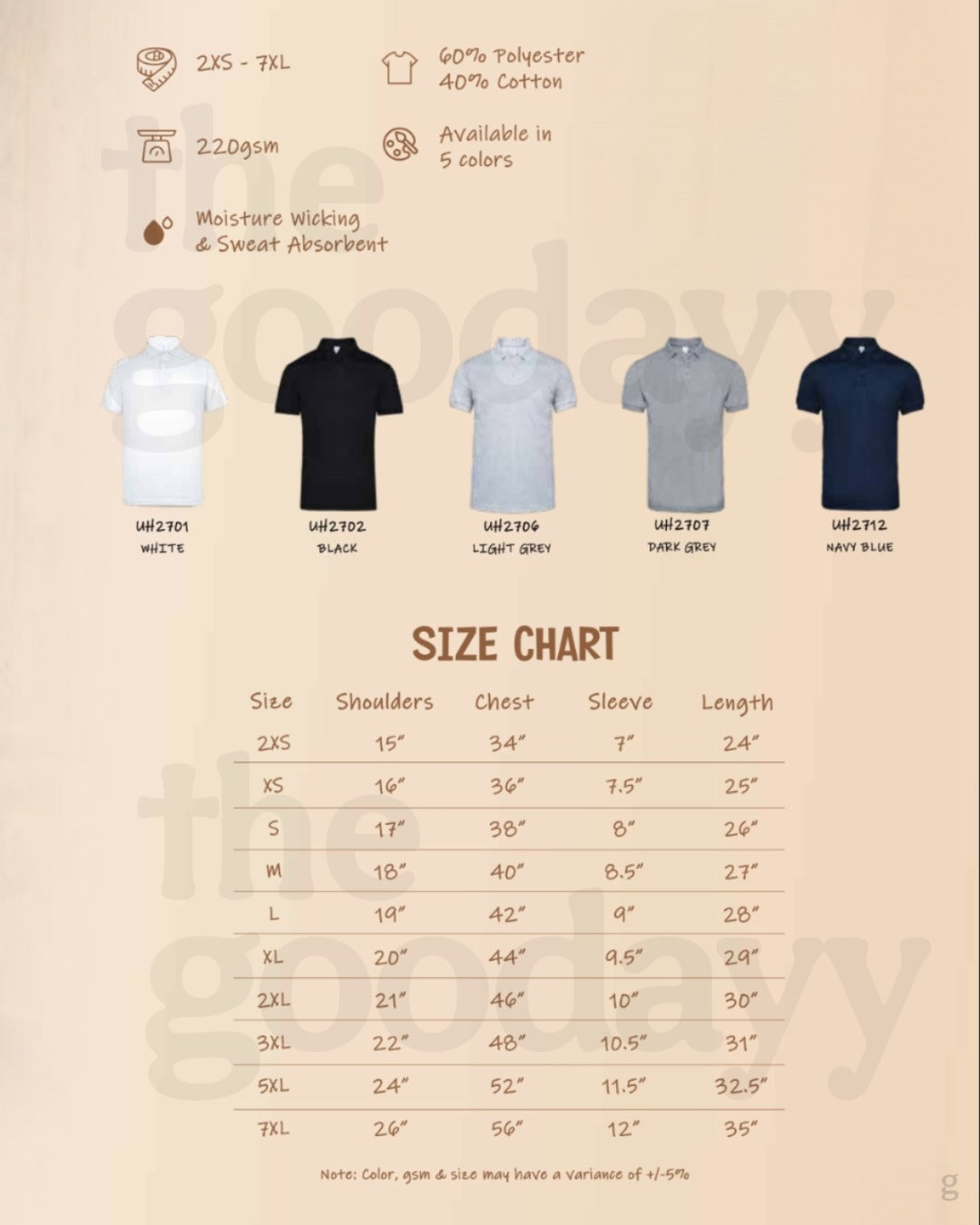 UH27 Double Pique CVC Short Sleeve Polo