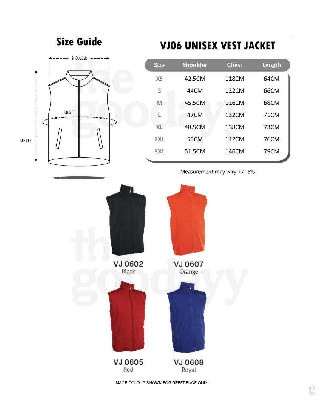 VJ06 Full-Zip Sleeveless Vest Jacket