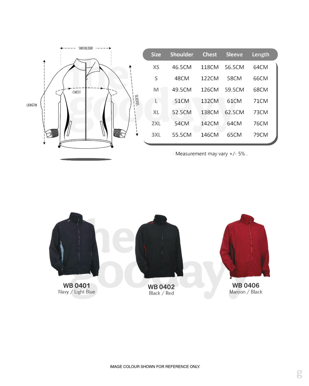 WB04 Full-Zip Windbreaker Jacket