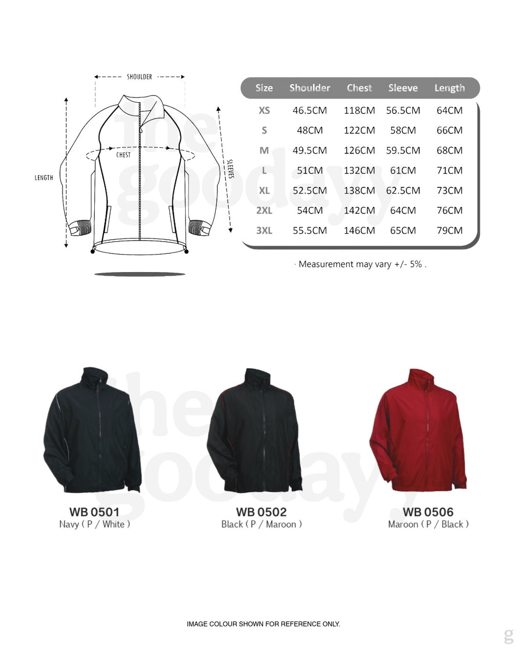 WB05 Full-Zip Windbreaker Jacket