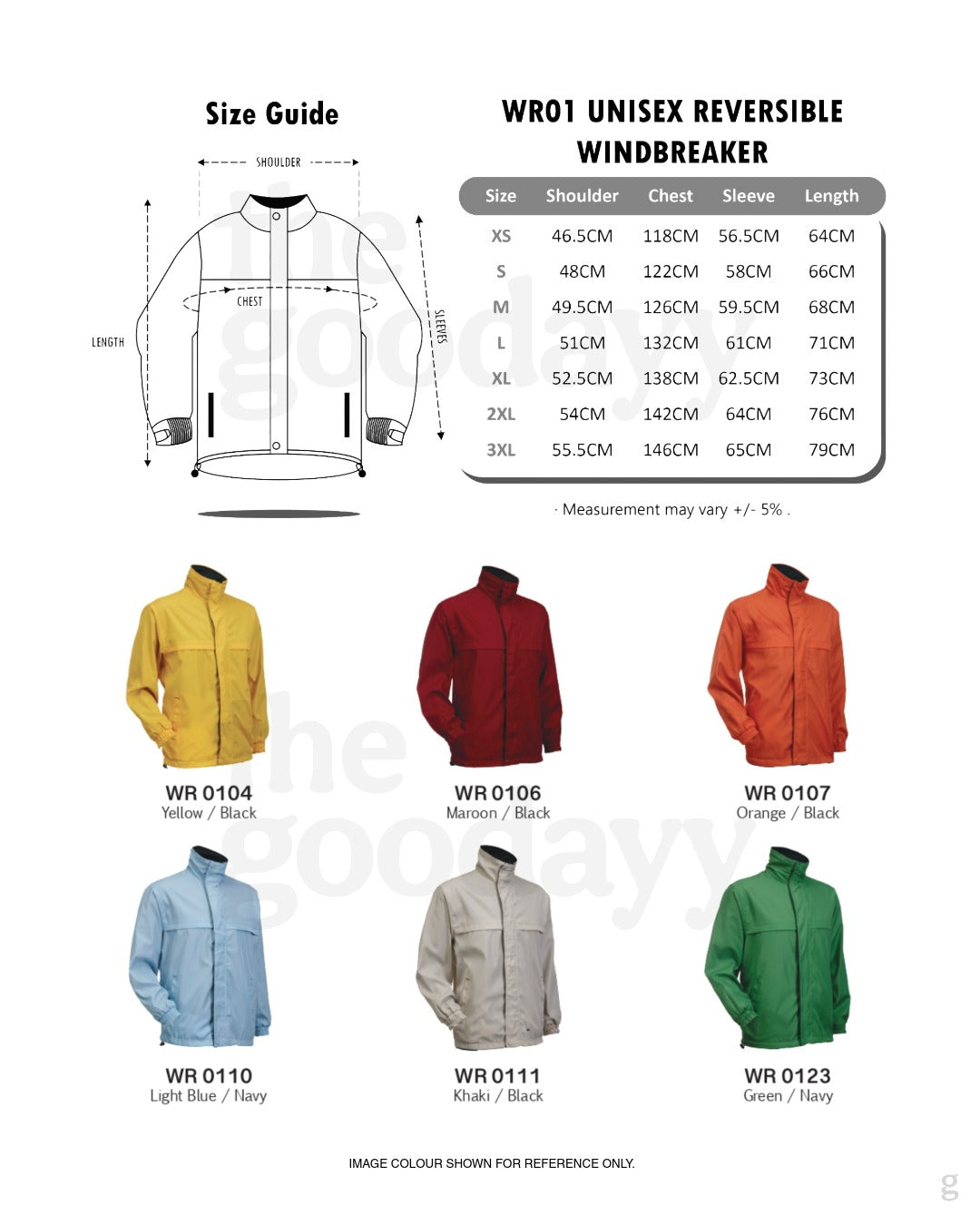 WR01 Full-Zip Reversible Windbreaker Jacket