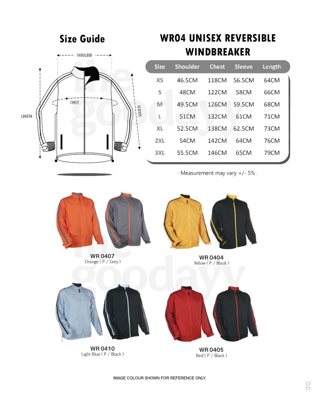 WR04 Full-Zip Reversible Windbreaker Jacket