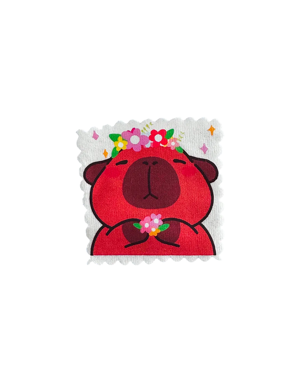 Flower Power Capybara Sticker