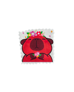 Flower Power Capybara Sticker