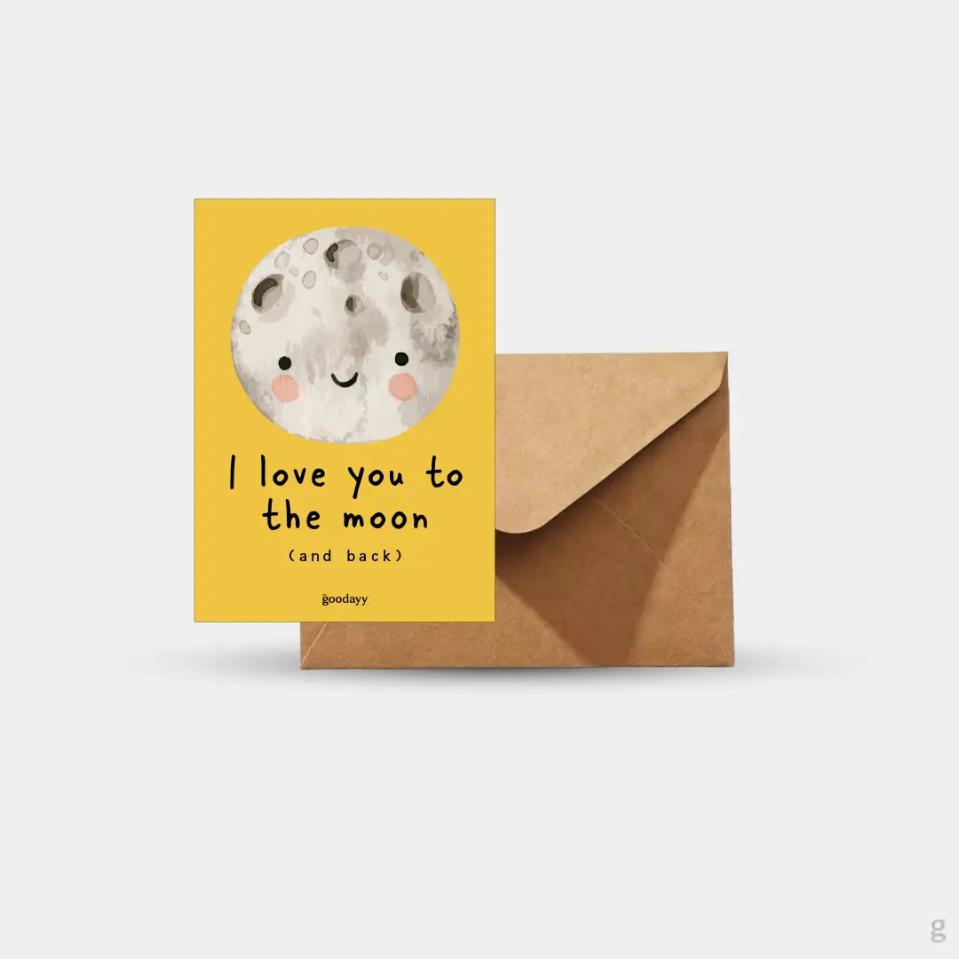 Love You To Moon Greeting Card