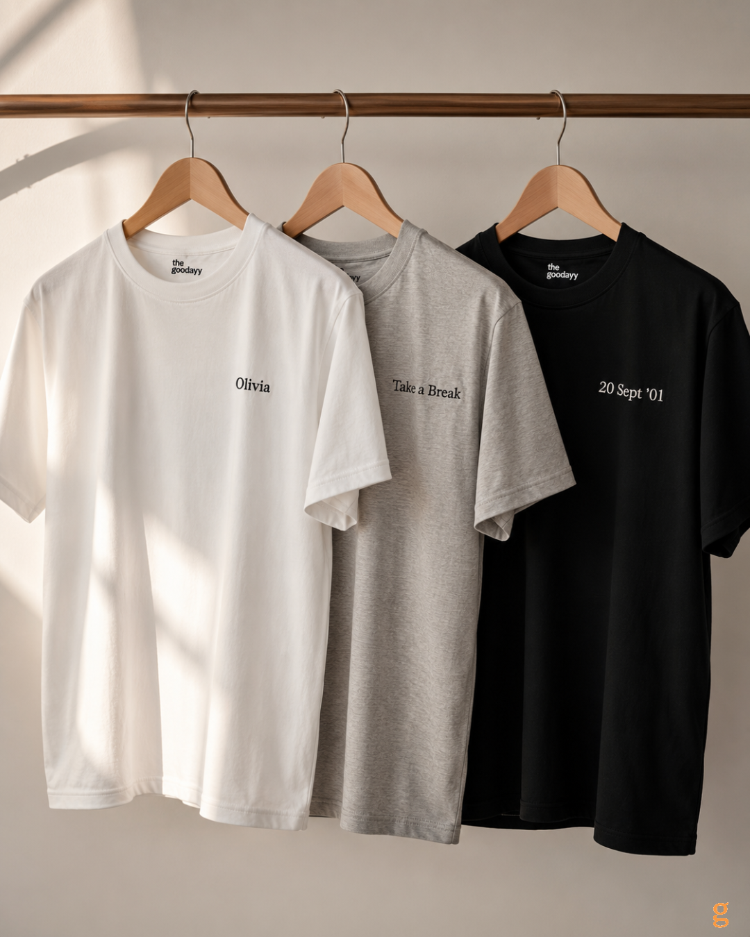 Custom Text Embroidery Cotton Tee