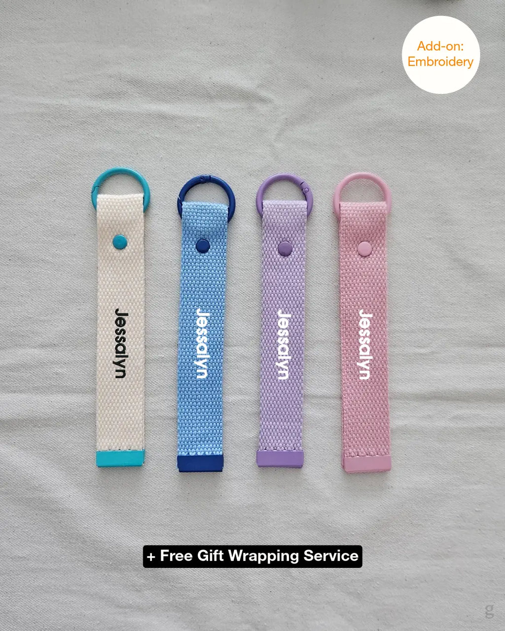 [Embroidery Name] Keychain Strap