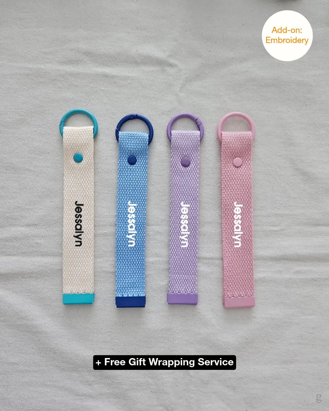 [Embroidery Name] Keychain Strap