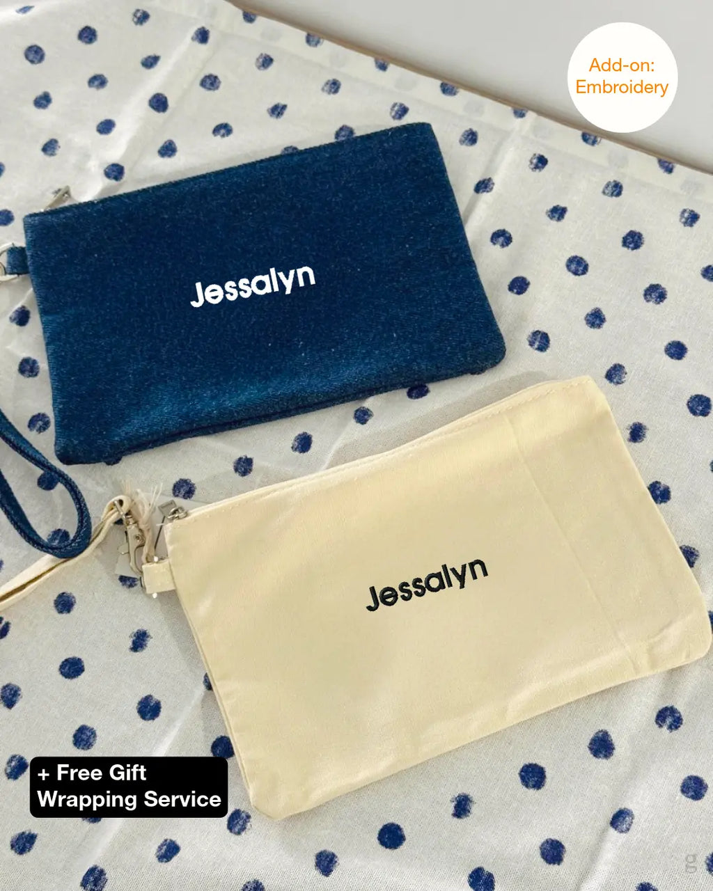 [Embroidery Name] Pouch W/ Strap