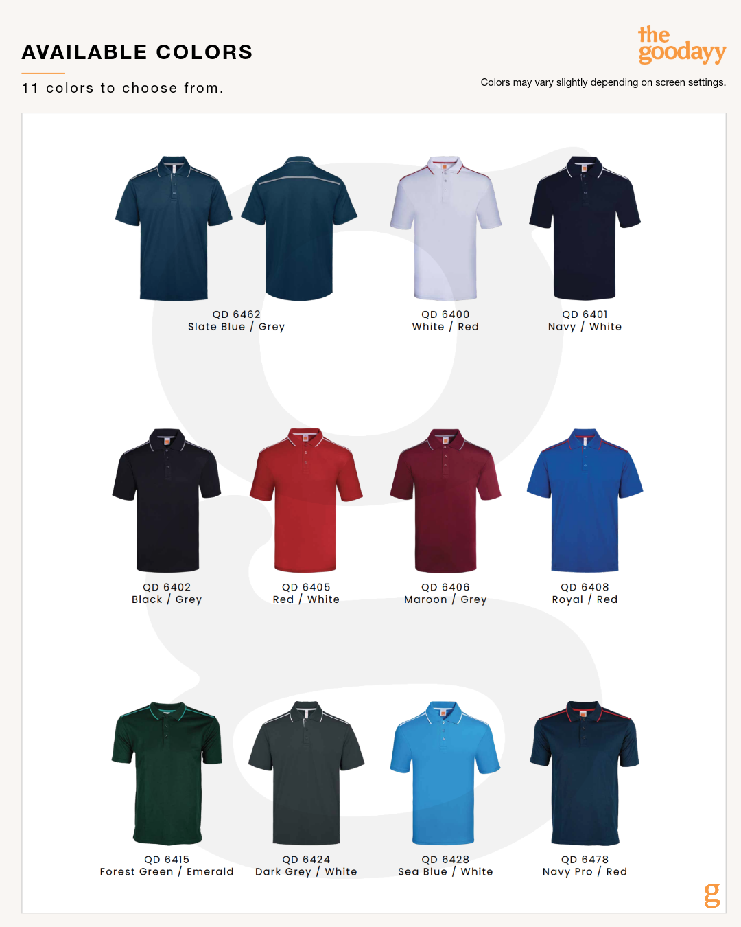 QD64 Quick Dry CVC Short Sleeve Polo