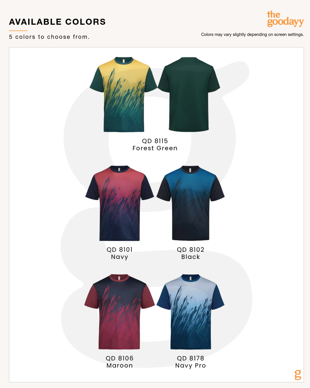 QD81 Quick Dry Short Sleeve Sublimation Tee