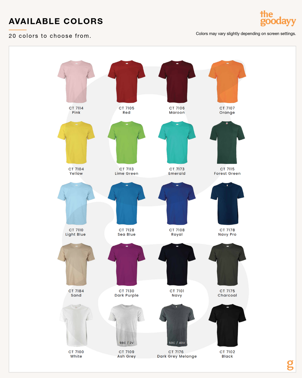 CT71 Cotton Short Sleeve Tee (200 GSM)
