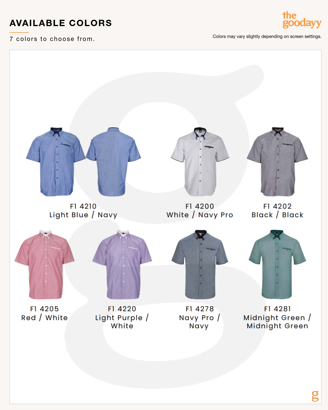 F142 Corporate Uniform Short Sleeve Shirt