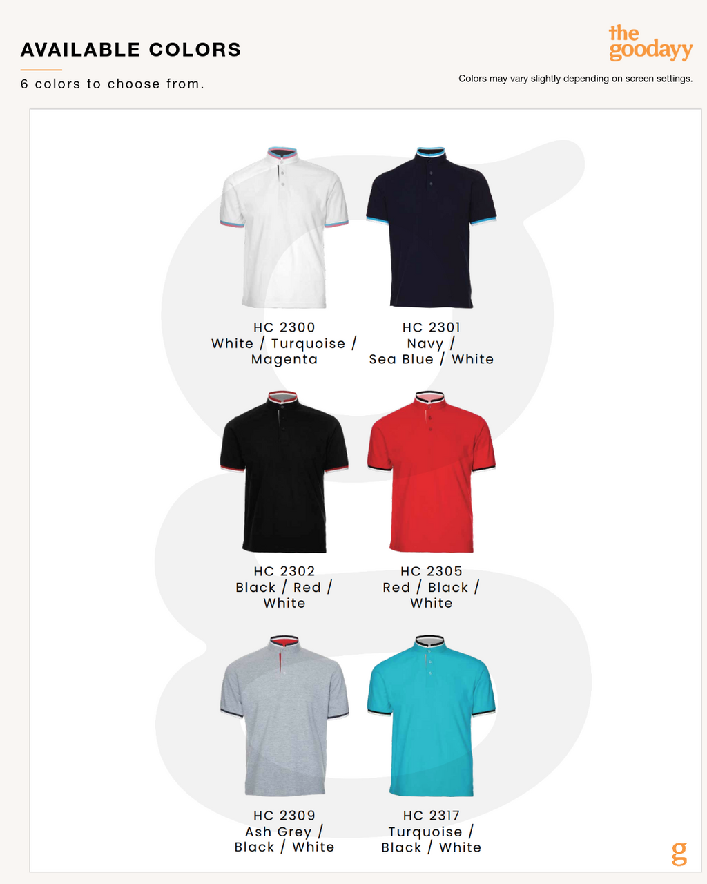 HC23 Honeycomb CVC Mandarin Collar Polo