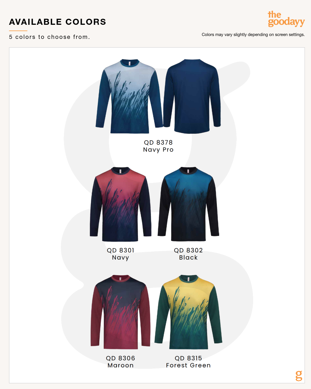 QD83 Quick Dry Long Sleeve Sublimation Tee