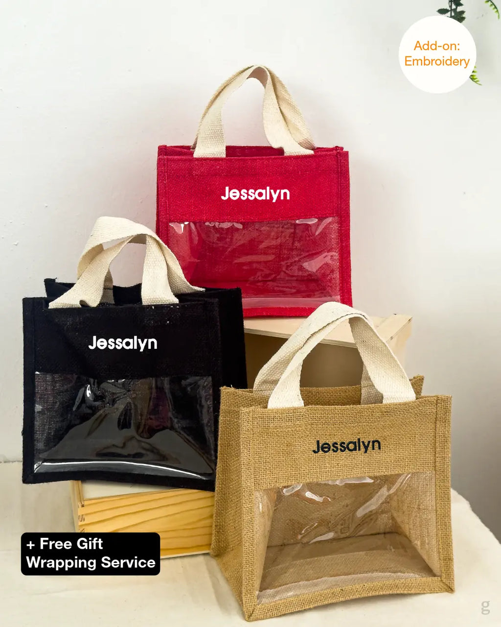 [Embroidery Name] Window Jute Bag