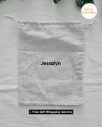 [Embroidery Name] Eco Linen Pouch