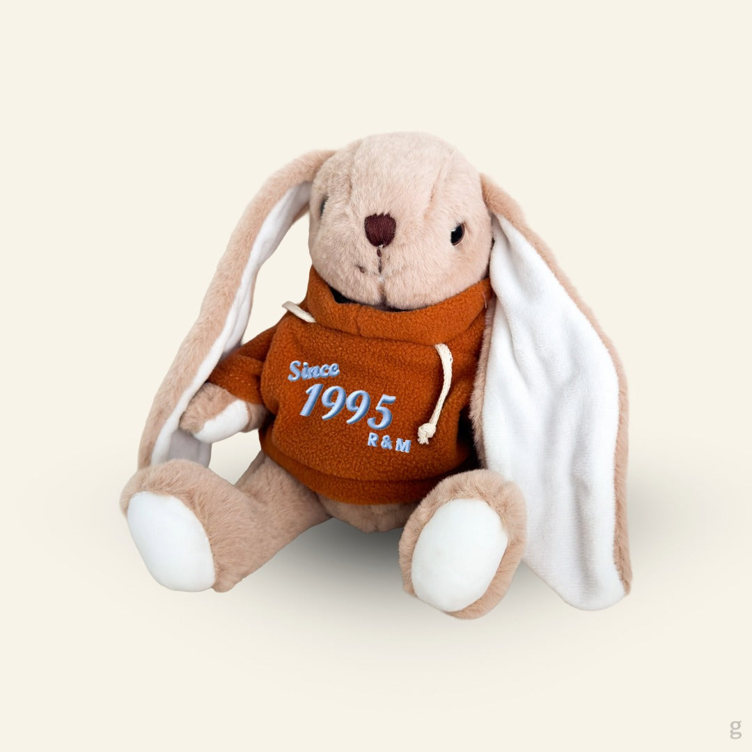 Brick Bond Embroidery Bunny Soft Toy - Custom Year Edition