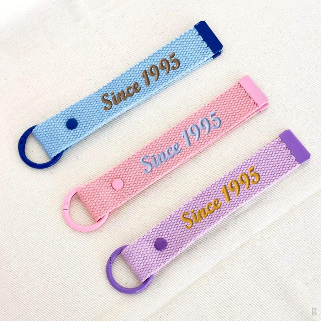Brick Bond Embroidery Strap Tag Keychain - Custom Year Edition