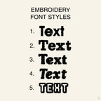 The Goodayy showcasing different embroidery font styles on a white background