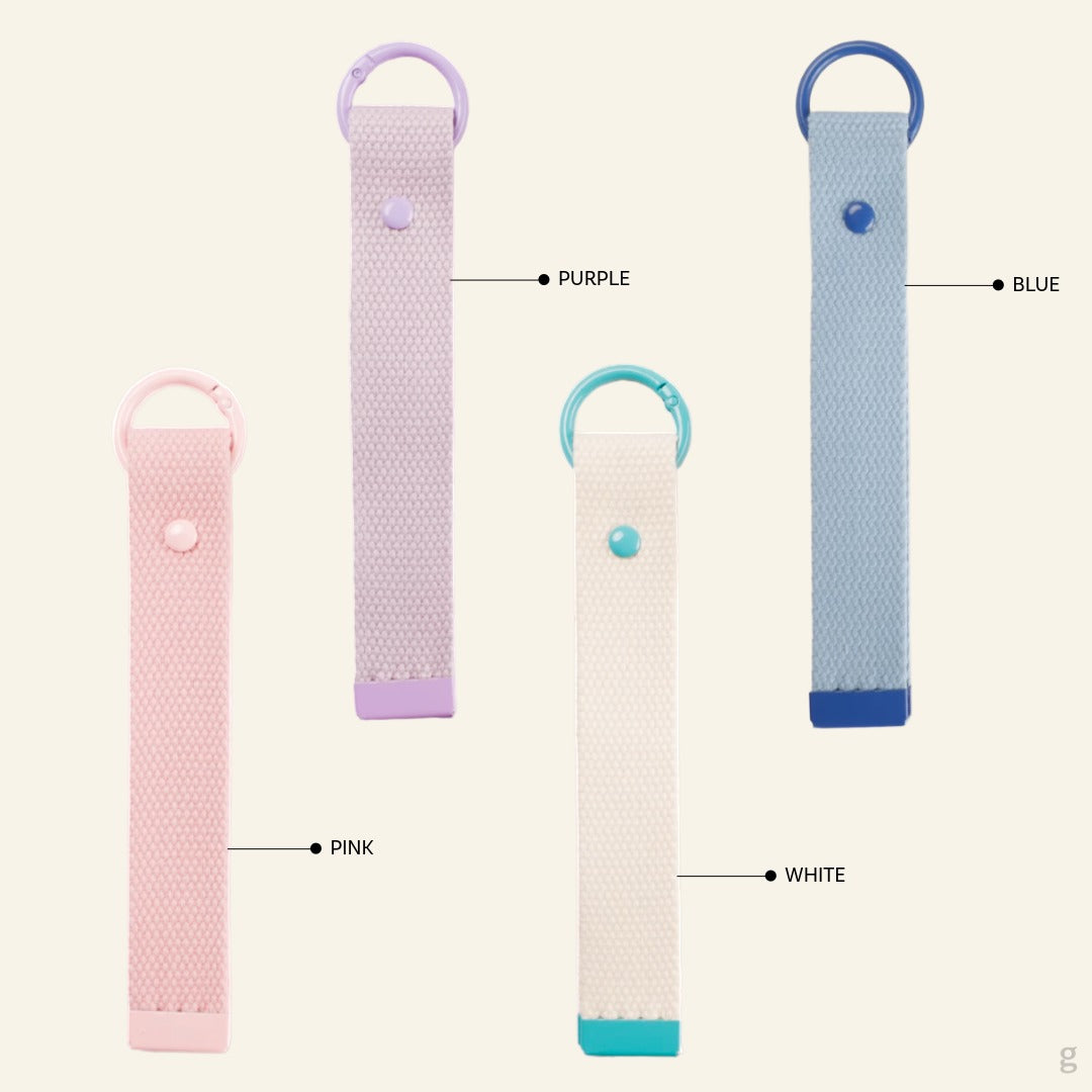 The Goodayy Showcasing a set of four fabric straps in pink, white, purple, and blue on a white background.