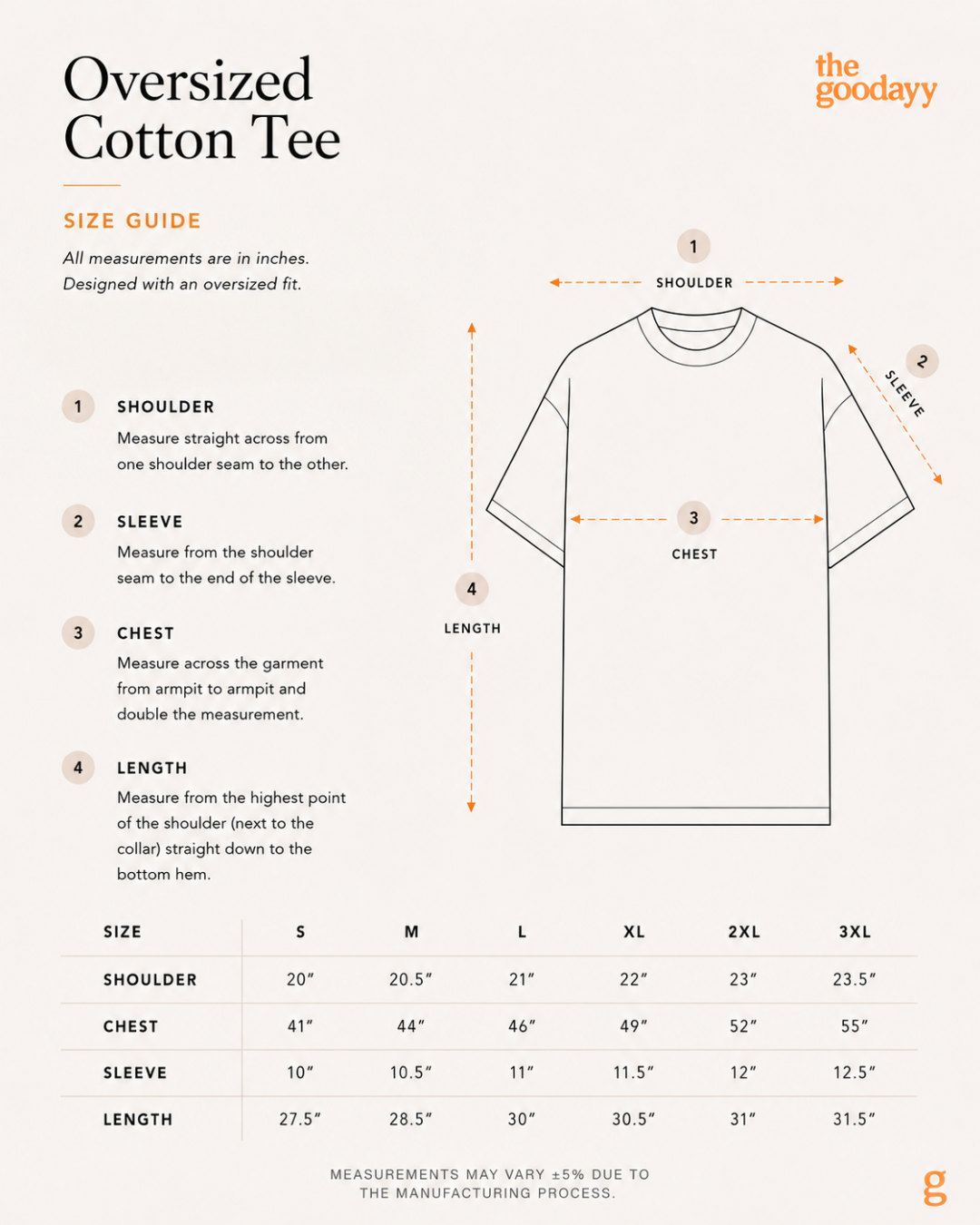 Custom Text Embroidery Oversized Cotton Tee