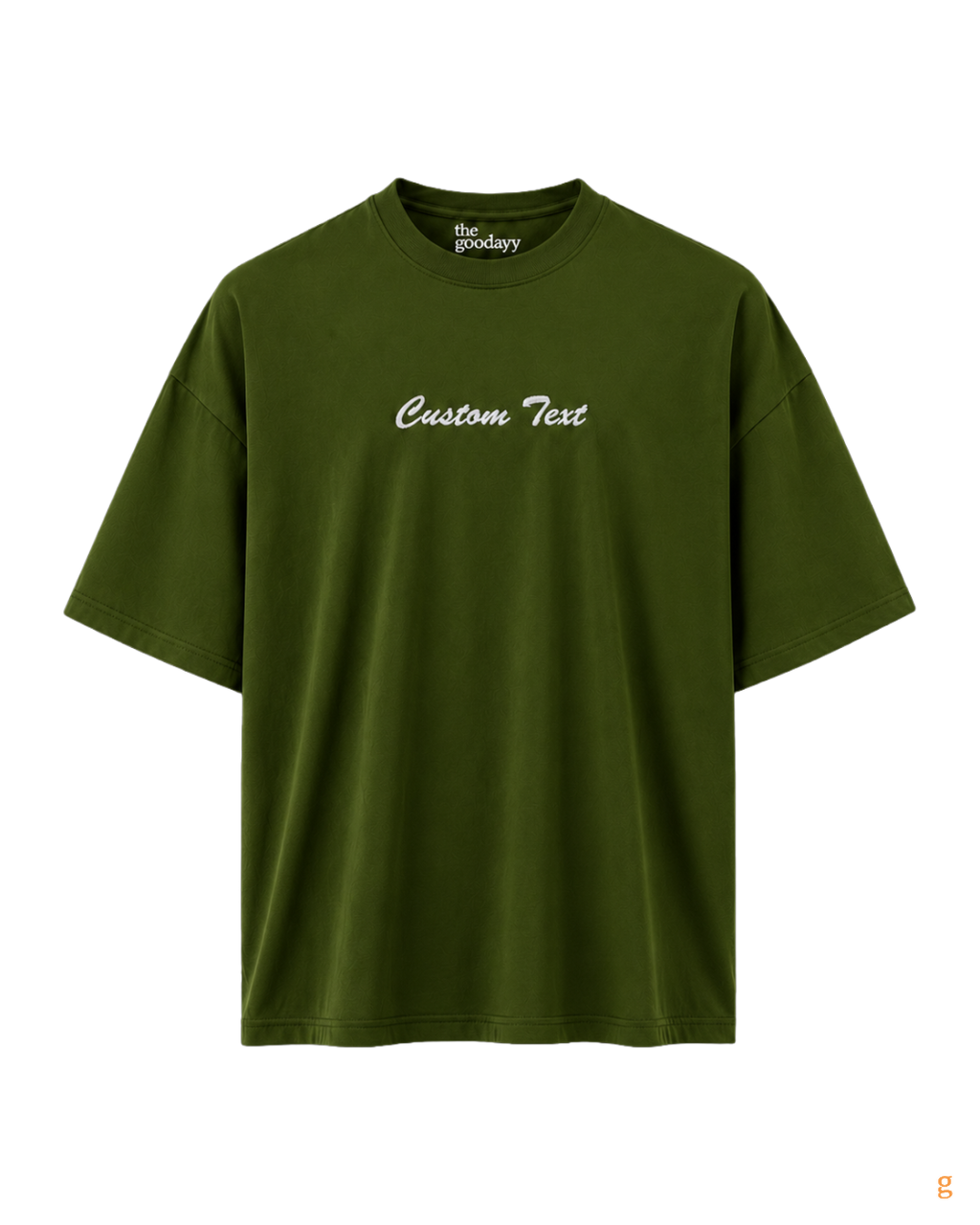 Custom Text Embroidery Oversized Cotton Tee