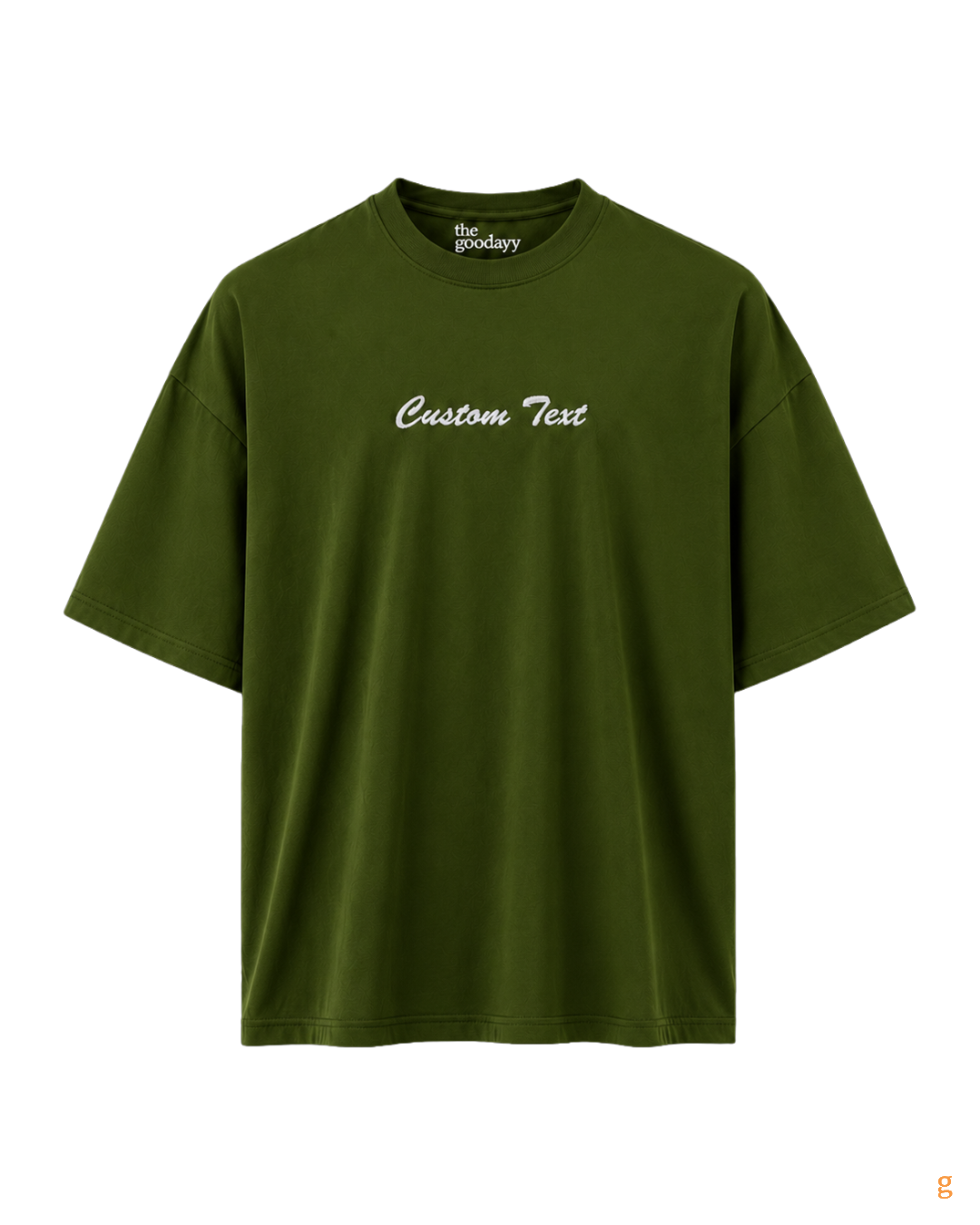 Custom Text Embroidery Oversized Cotton Tee