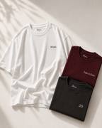 Custom Text Embroidery Oversized Cotton Tee